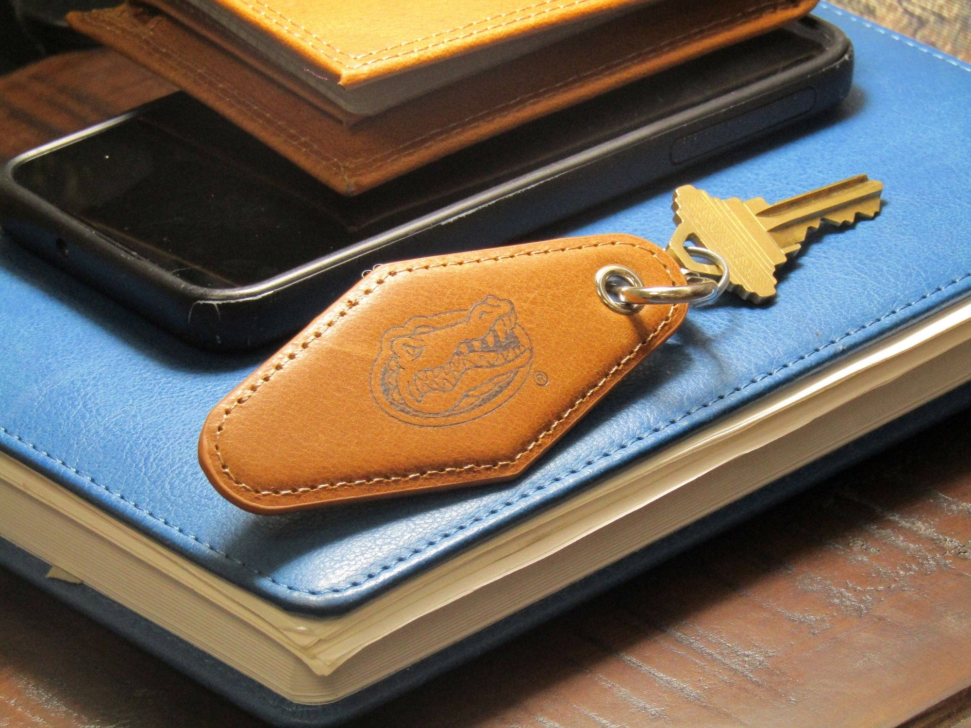 Florida Gators Collegiate Vintage Full Grain Leather Key Fob