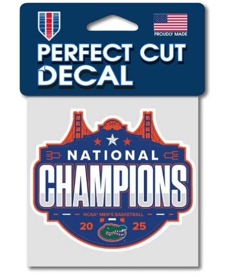 2025 Mens Basketball National Champ 4X4 Perfect Cut Decal