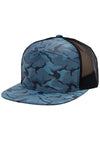 Camouflage Polyester Fabric 7 Panel Flat Bill Trucker Hat