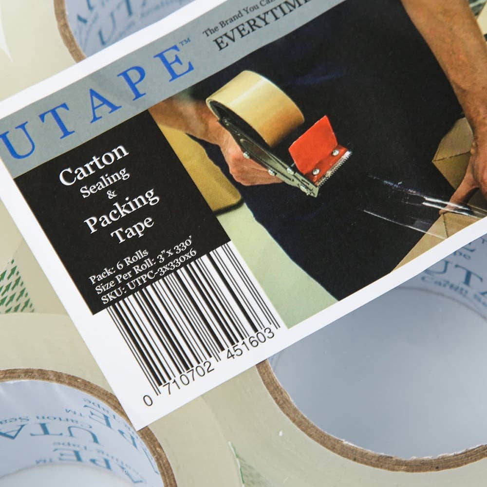 Clear Packing Tape 3" Wide X 330'  Color Transparent 6 Rolls