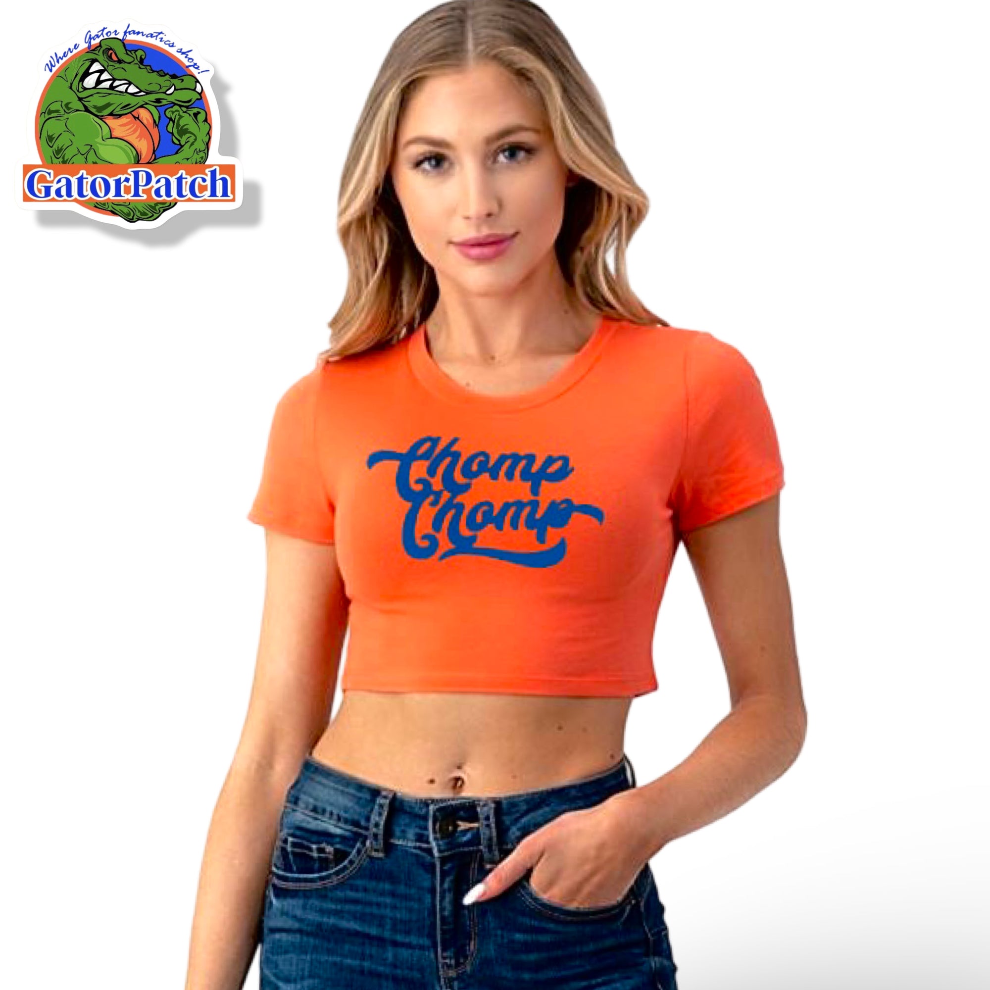 Florida Gators Ladies Chomp Chomp Crop Top Tee