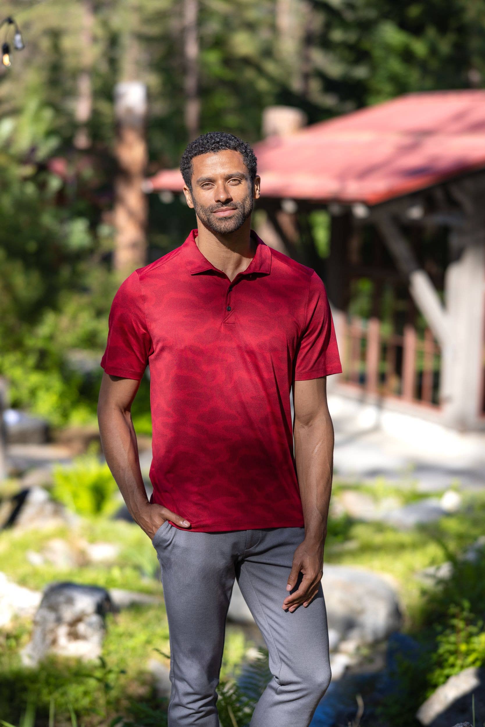 Cutter & Buck Coastline Epic Comfort Camo Print Mens Polo