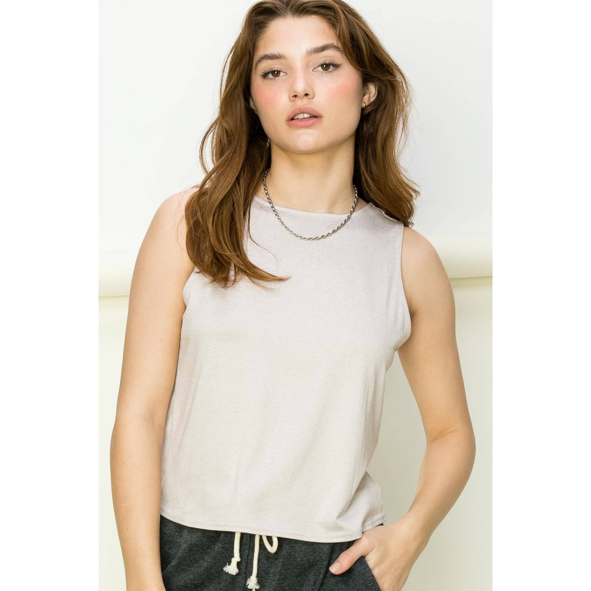 Tie-Back Sleeveless Top