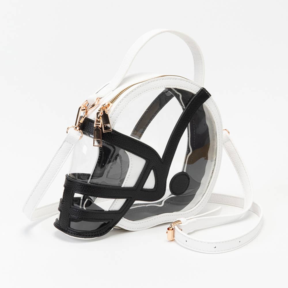 Transparent Gameday Football Helmet Shaped Crossbody Handbag