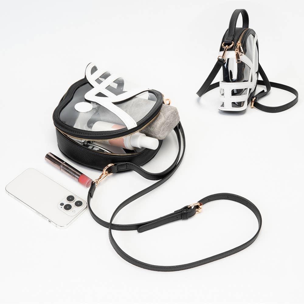 Transparent Gameday Football Helmet Shaped Crossbody Handbag