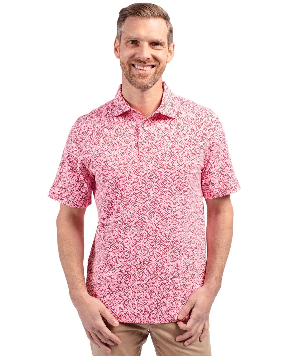 Cutter & Buck Virtue Eco Pique Botanical Print Recycled Polo