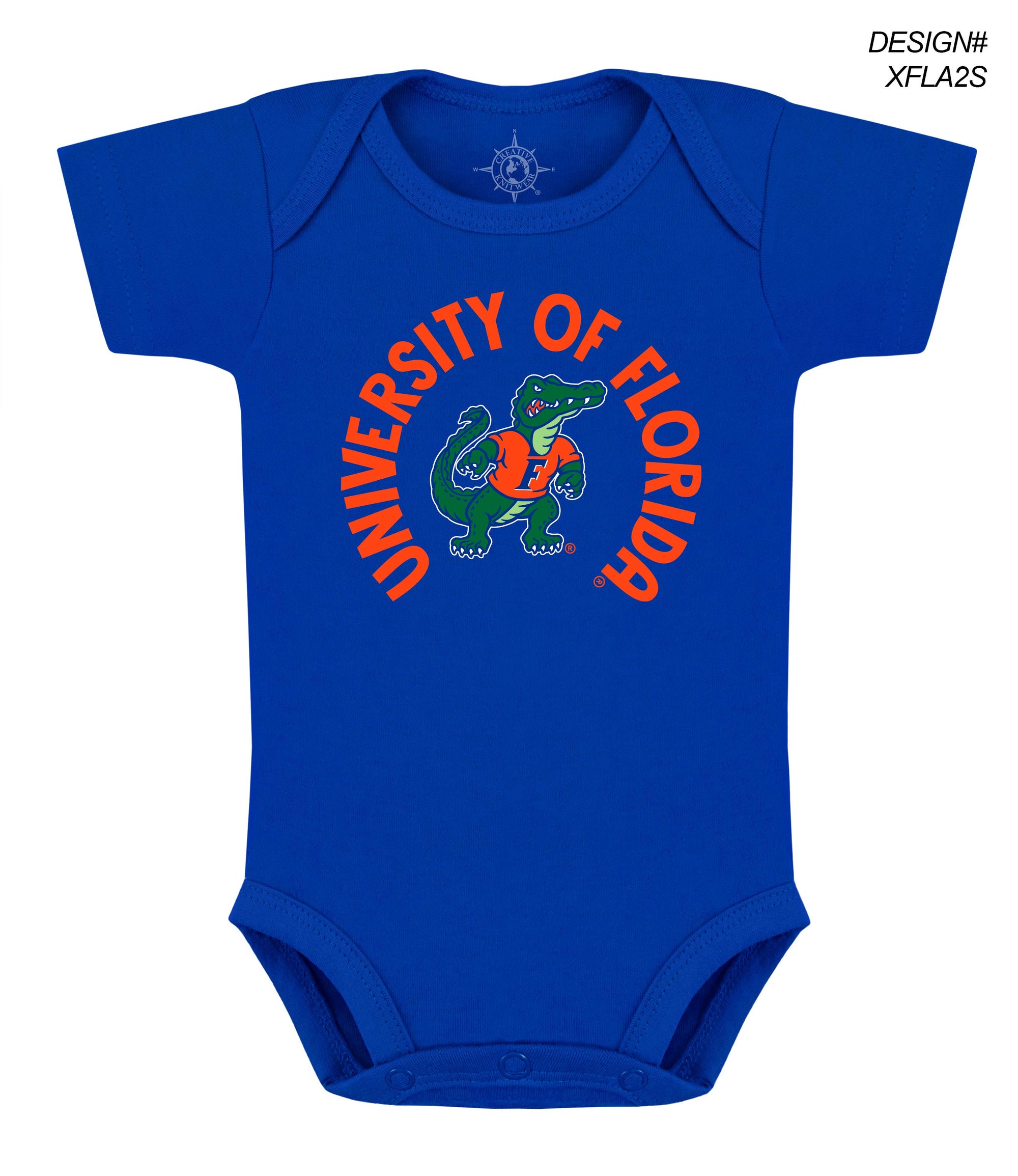 Florida Gators Infant Bodysuit: Screen-print : Royal / Florida + Gator / 12 Months