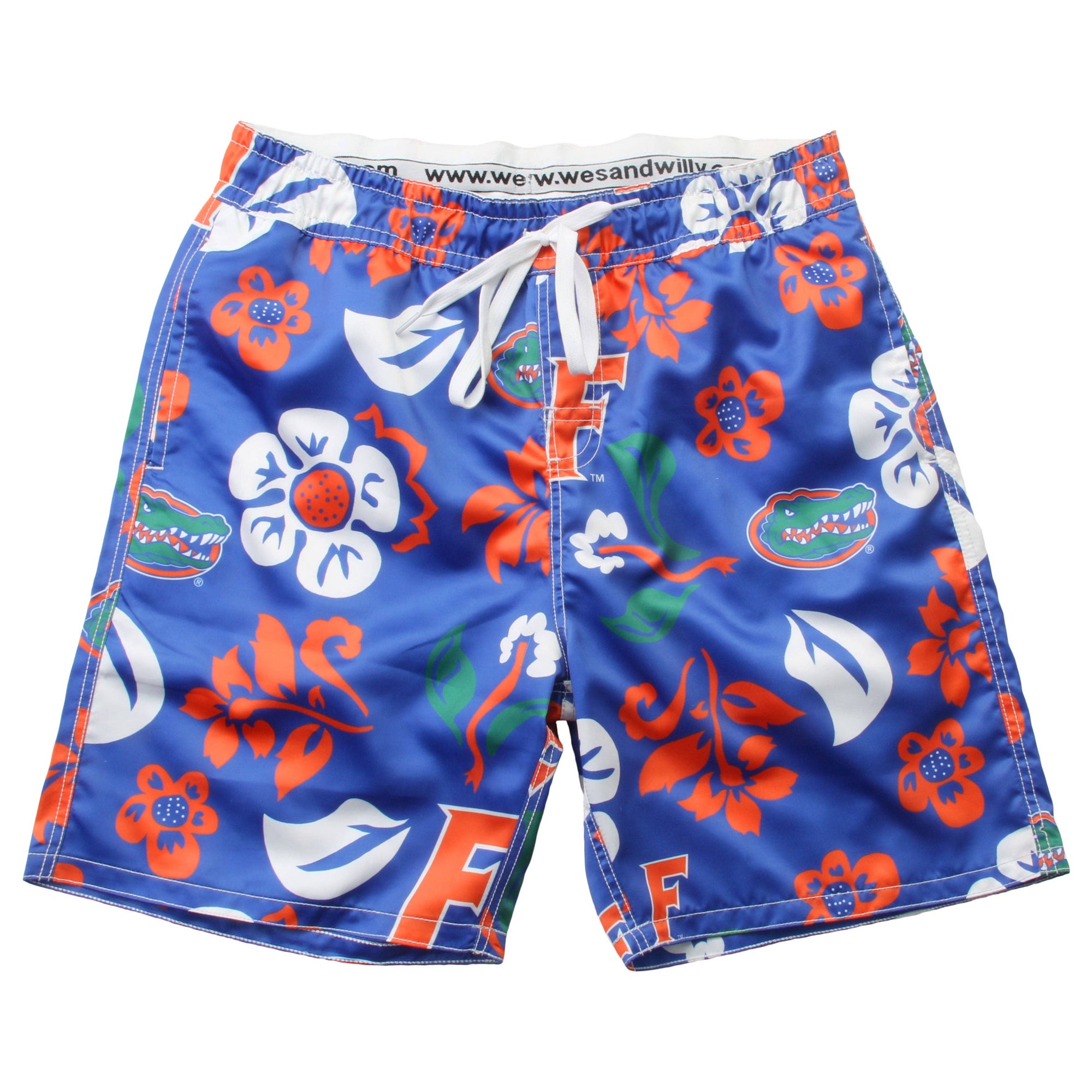 Wes and Willy Mens Florida Gators Floral Swim Trunks