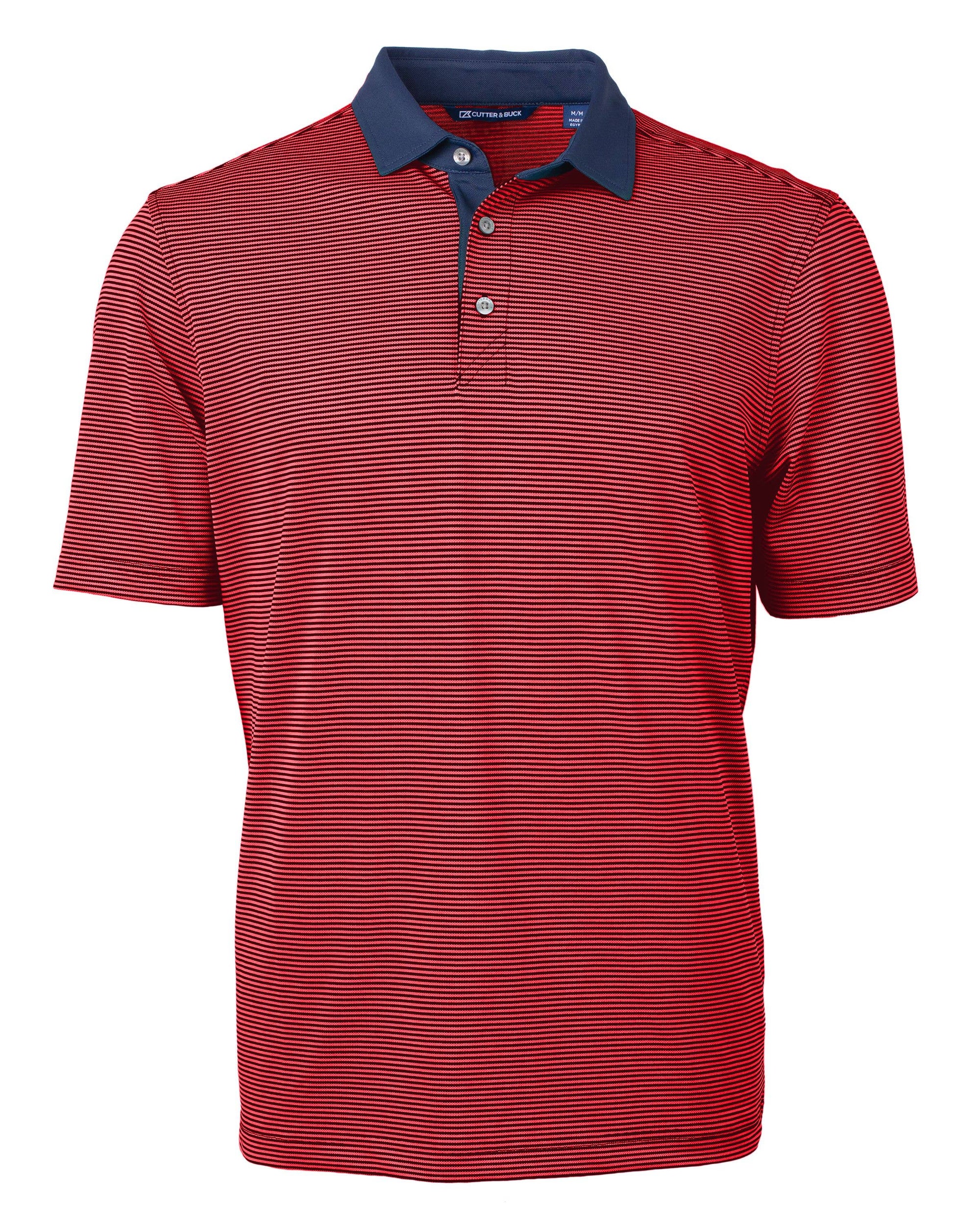 Cutter & Buck Virtue Eco Micro Stripe Recycled Mens Polo