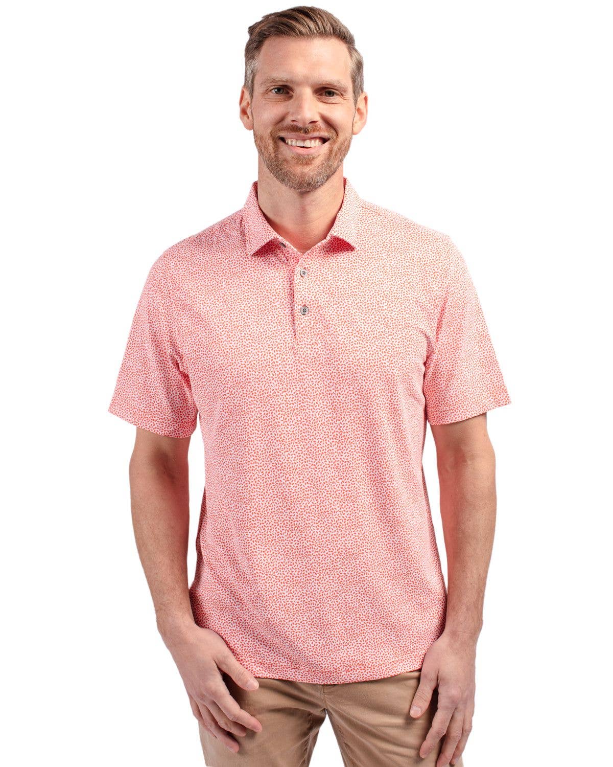 Cutter & Buck Virtue Eco Pique Botanical Print Recycled Polo