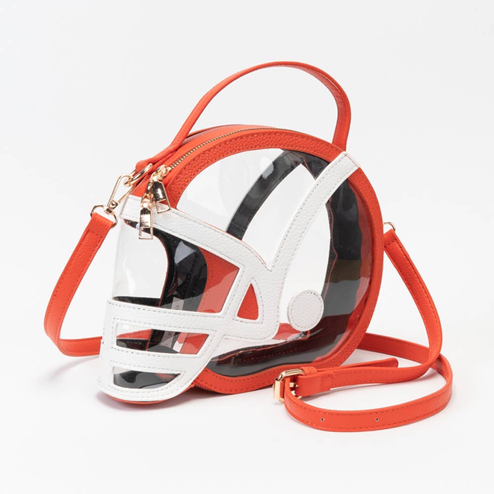 Transparent Gameday Football Helmet Shaped Crossbody Handbag