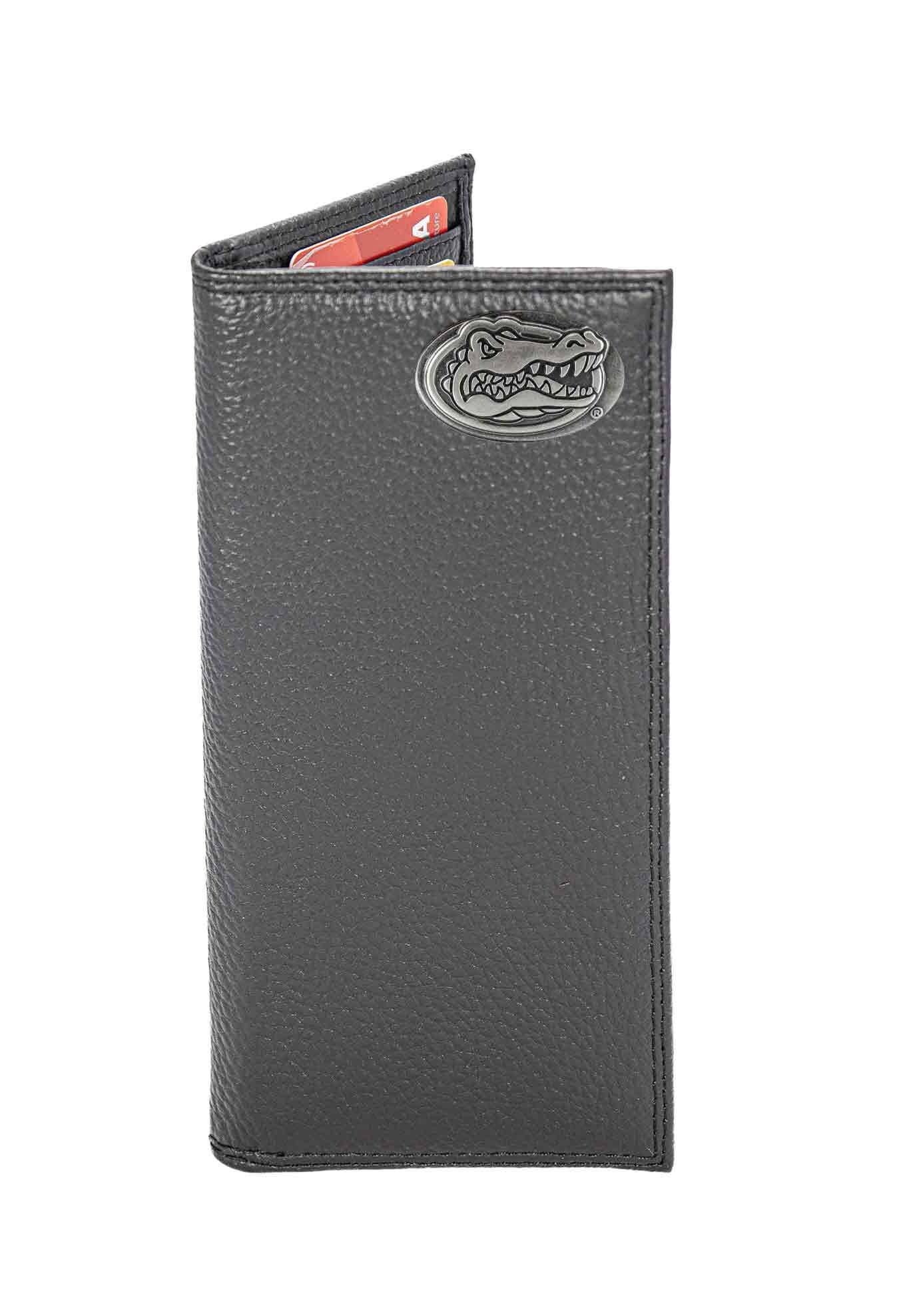 Florida Gators Pebble Grain Leather Wallet – Bifold, Trifold, Tall Roper & Slim Front Pocket – Black or Brown