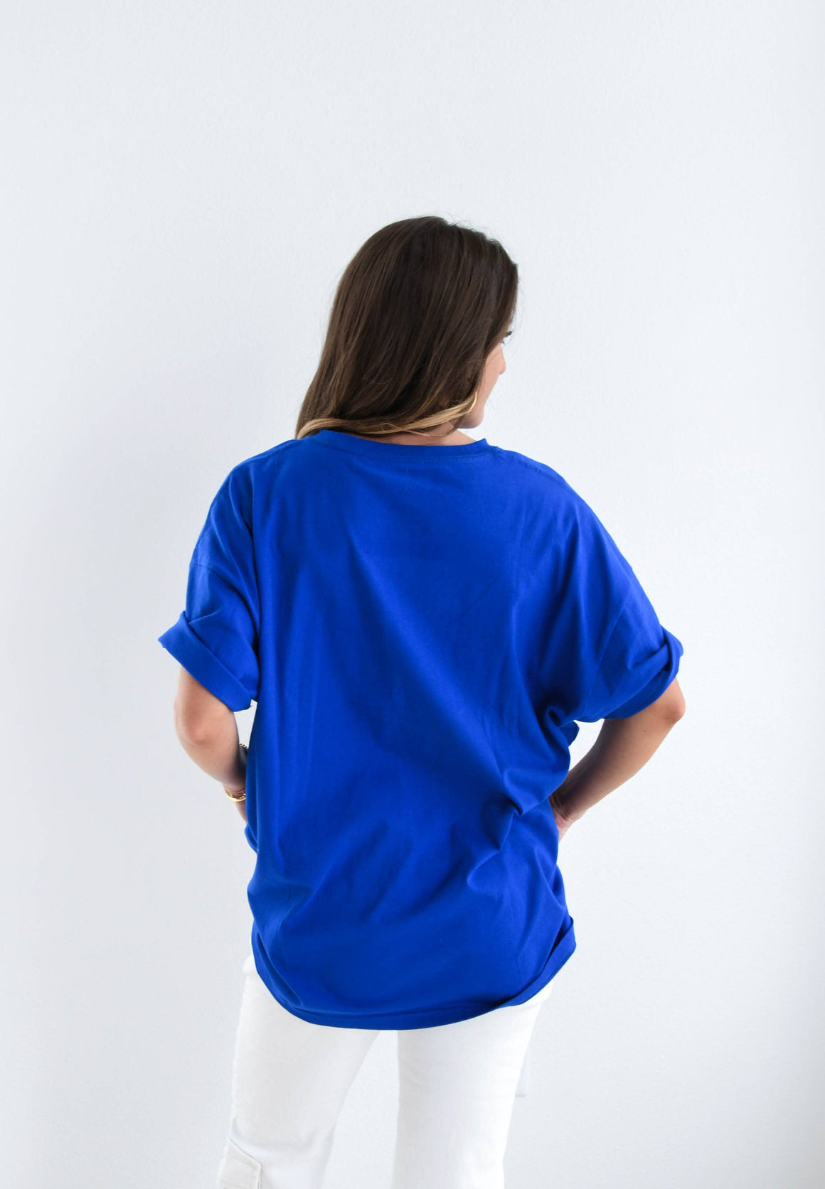 Florida Perkins Chenille Oversized Band Tee: WASHEDROYAL / S