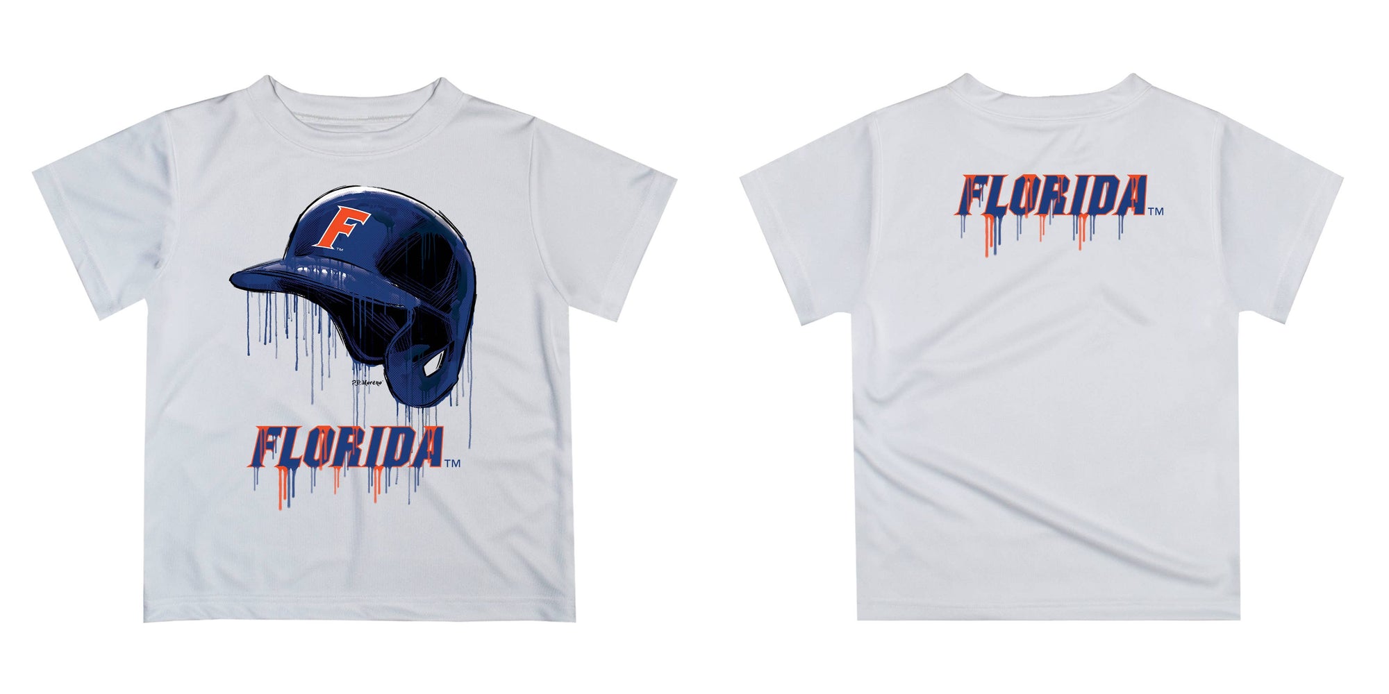 Florida Gators Original Dripping Baseball Helmet T-Shirt: 4 / Orange