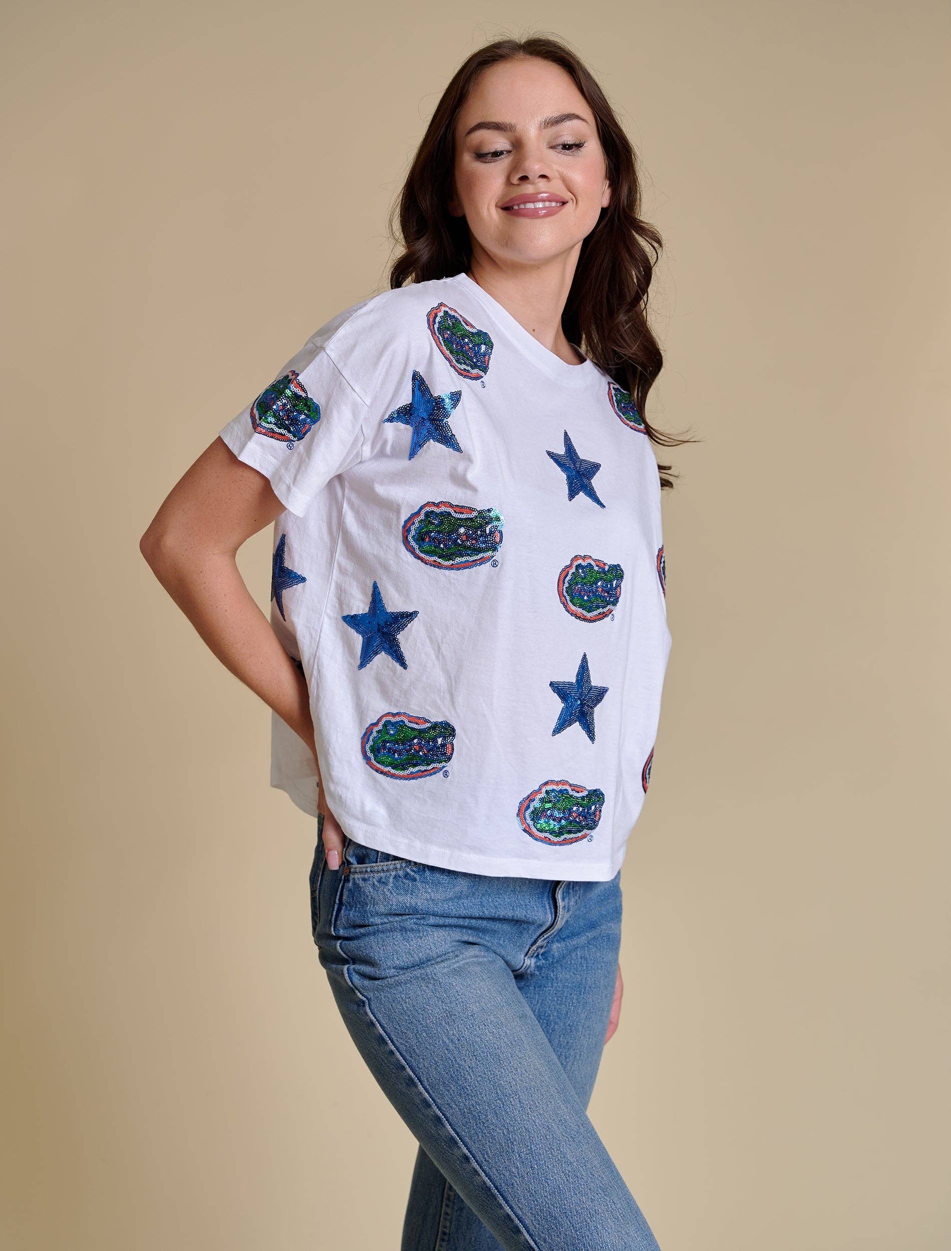 The All Over Sequin Boxy Tee | Florida