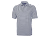 Cutter & Buck Virtue Eco Pique Stripe Recycled Mens Polo: M / Tour Blue / MCK01168