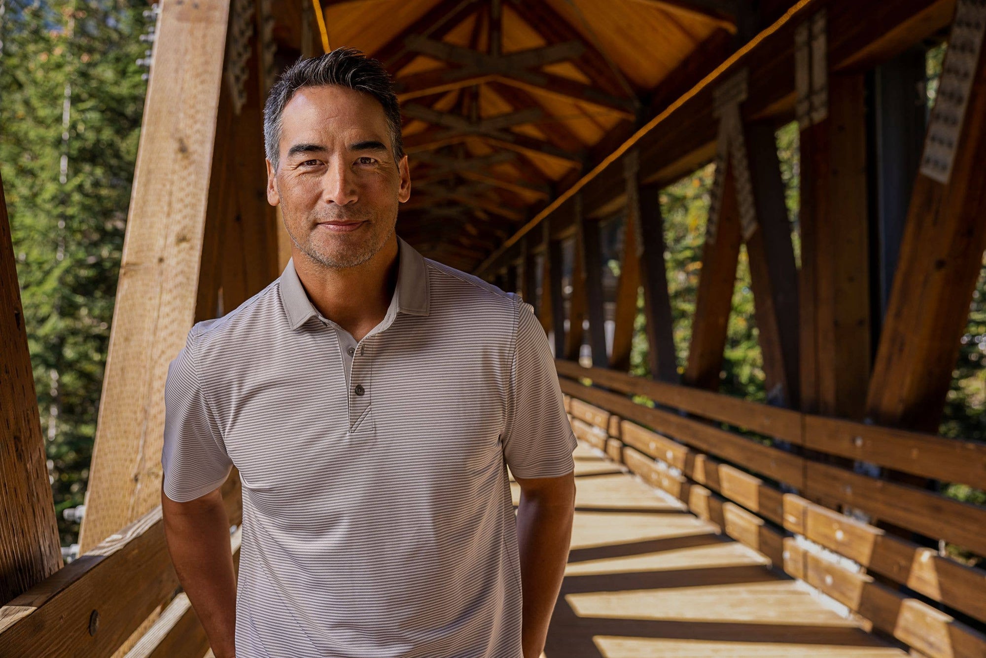 Cutter & Buck Virtue Eco Micro Stripe Recycled Mens Polo