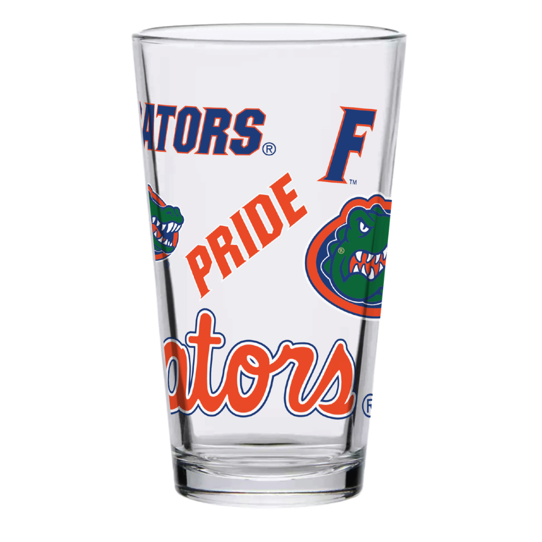 16oz Florida Gators Medley Pint Glass