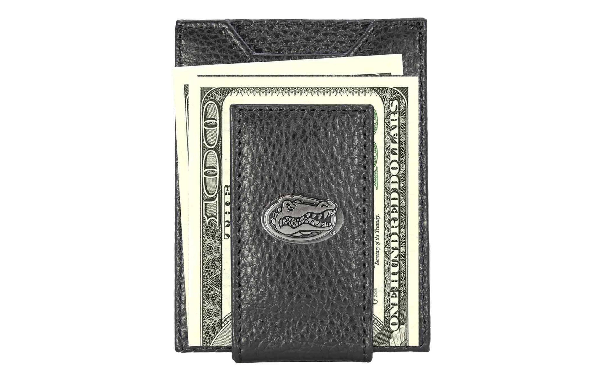 Florida Gators Pebble Grain Leather Wallet – Bifold, Trifold, Tall Roper & Slim Front Pocket – Black or Brown
