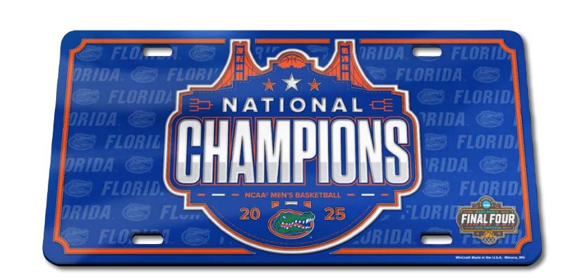 2025 Mens Basketball National Champ 6x12 " Acrylic License Plate