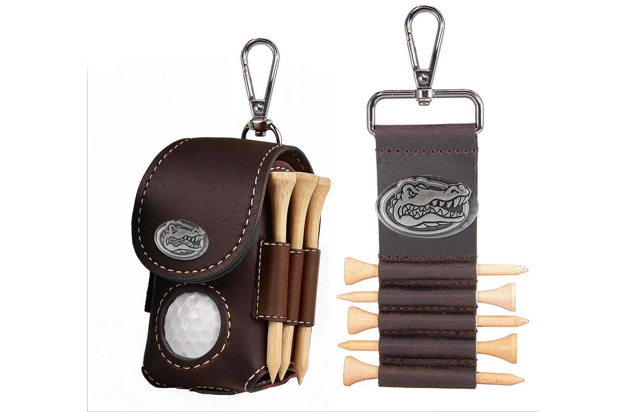 Florida Gators Leather Golf Ball and Tee Holder