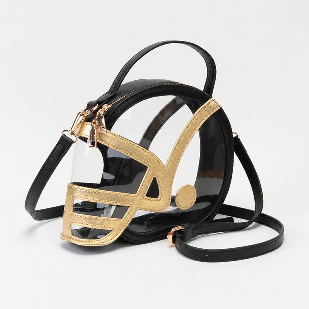 Transparent Gameday Football Helmet Shaped Crossbody Handbag