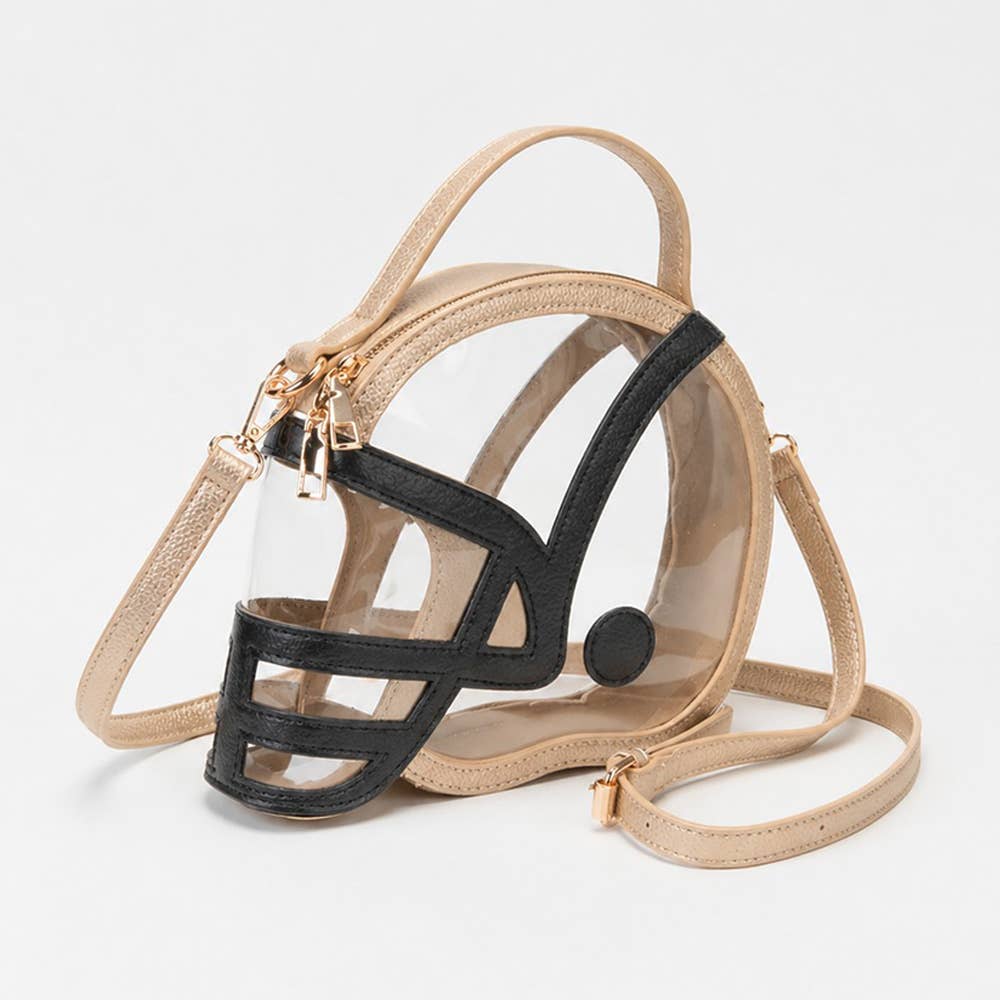 Transparent Gameday Football Helmet Shaped Crossbody Handbag