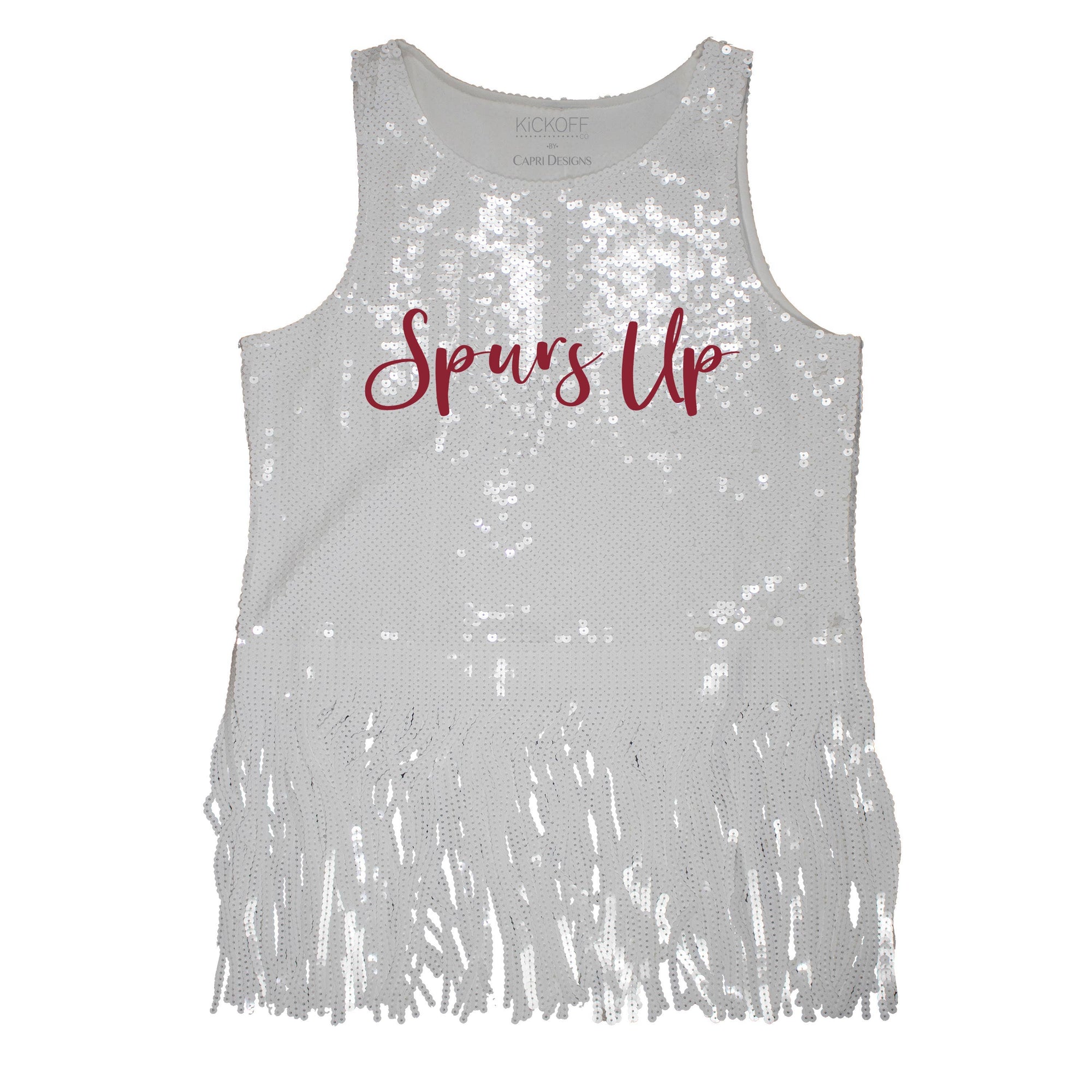 Sequin Script Fringe Tank - NCAA Licensed: University of Florida / L