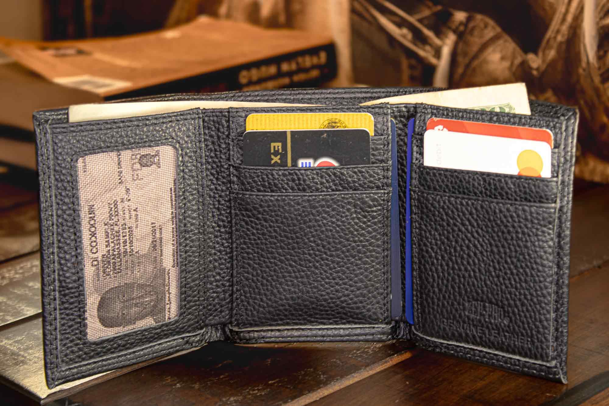 Florida Gators Pebble Grain Leather Wallet – Bifold, Trifold, Tall Roper & Slim Front Pocket – Black or Brown