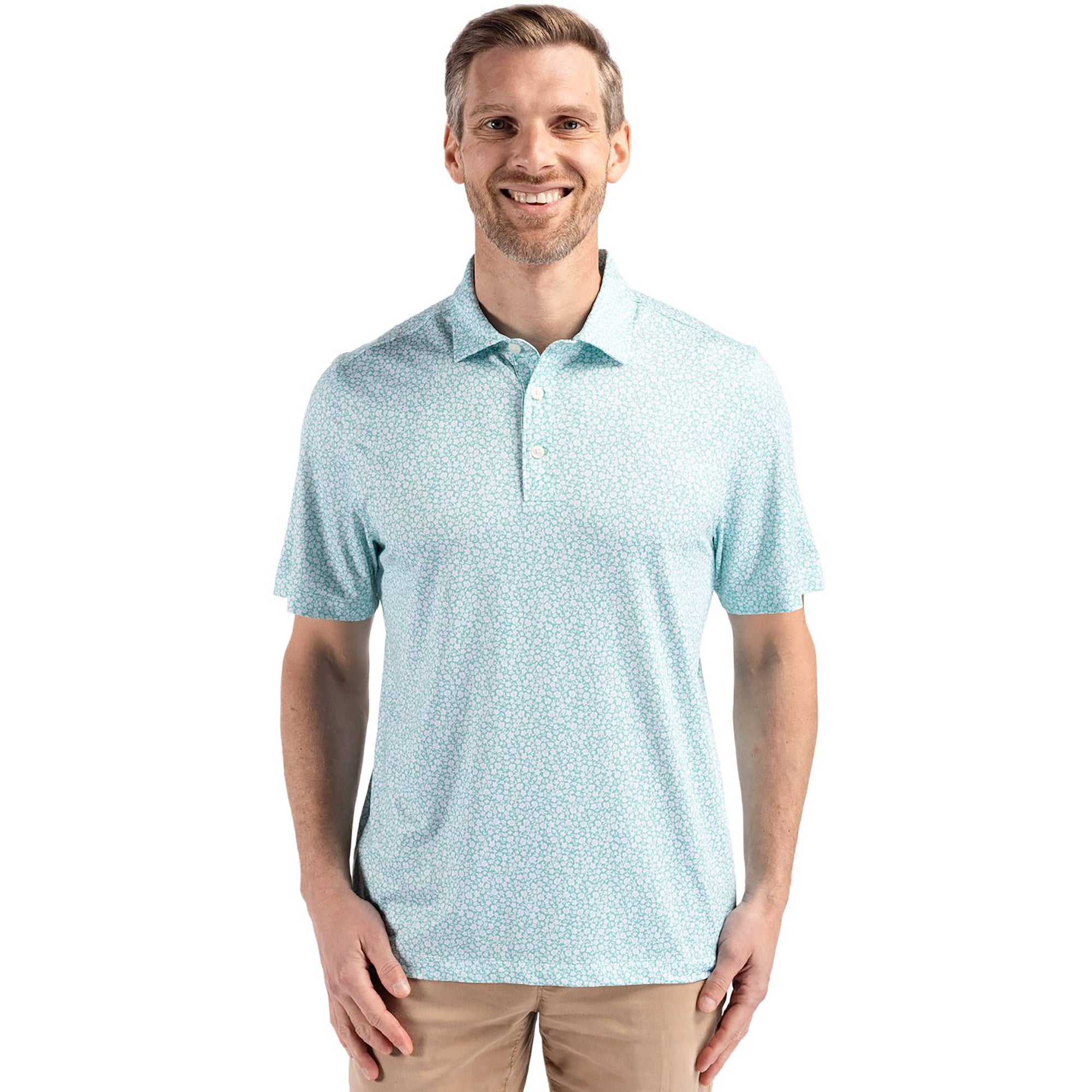 Cutter & Buck Pike Eco Flora Print Mens Polo