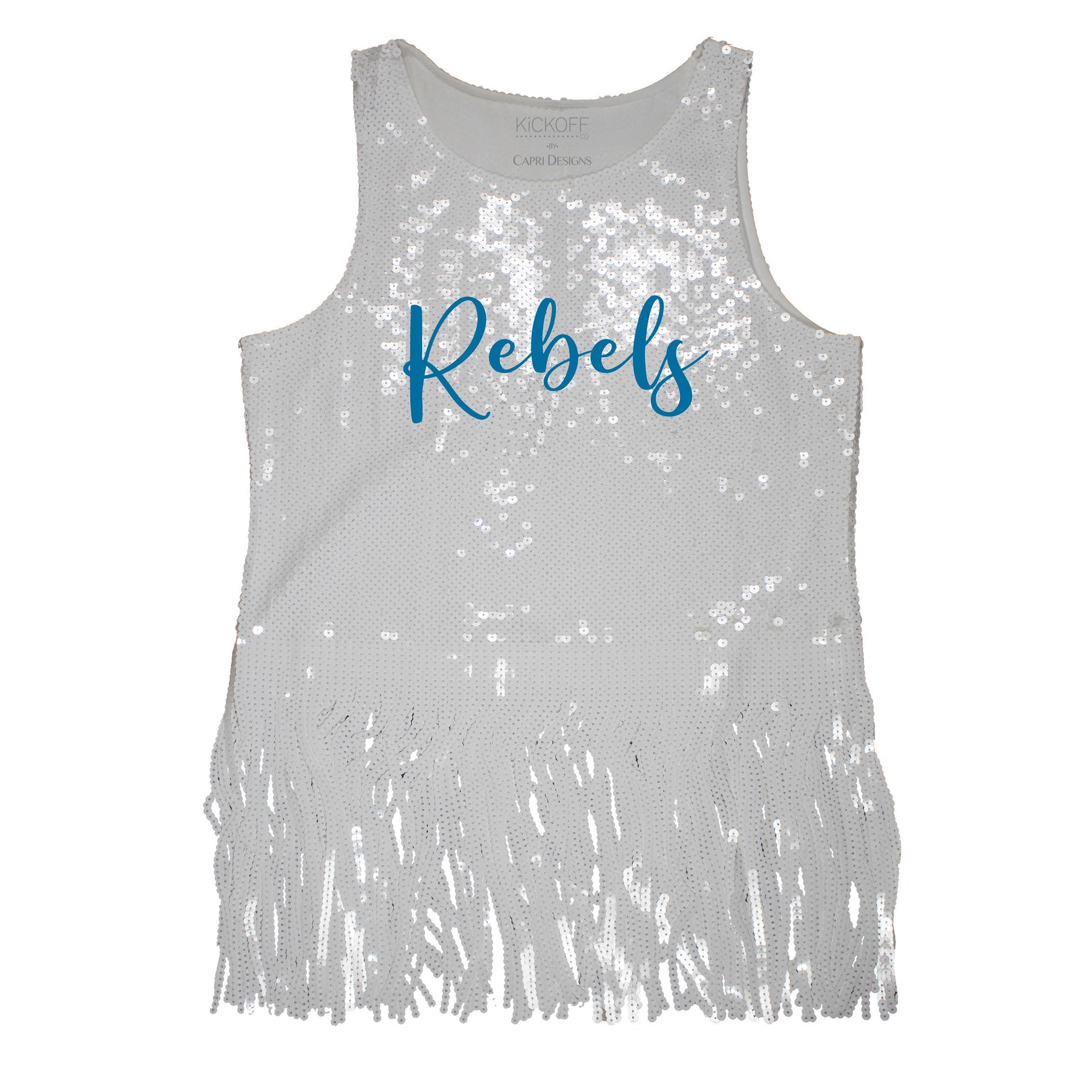 Sequin Script Fringe Tank - NCAA Licensed: University of Florida / L