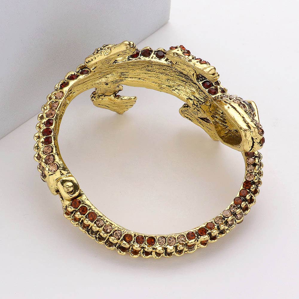 Crystal Rhinestone Crocodile/Alligator Embellished Bracelet