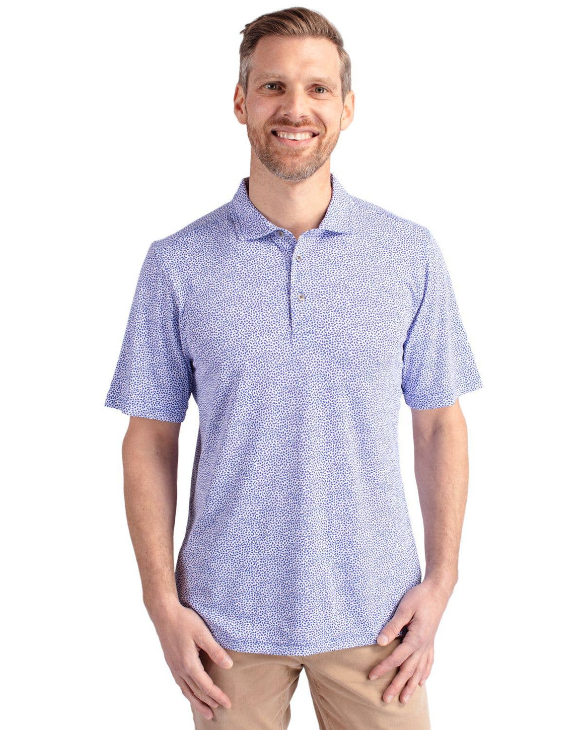 Cutter & Buck Virtue Eco Pique Botanical Print Recycled Polo