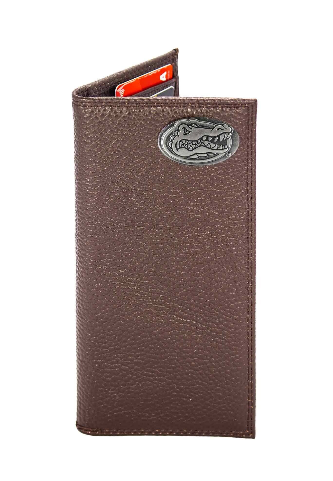 Florida Gators Pebble Grain Leather Wallet – Bifold, Trifold, Tall Roper & Slim Front Pocket – Black or Brown