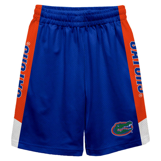 Florida Gators Blue Stripes Solid Orange Athletic Mesh Short