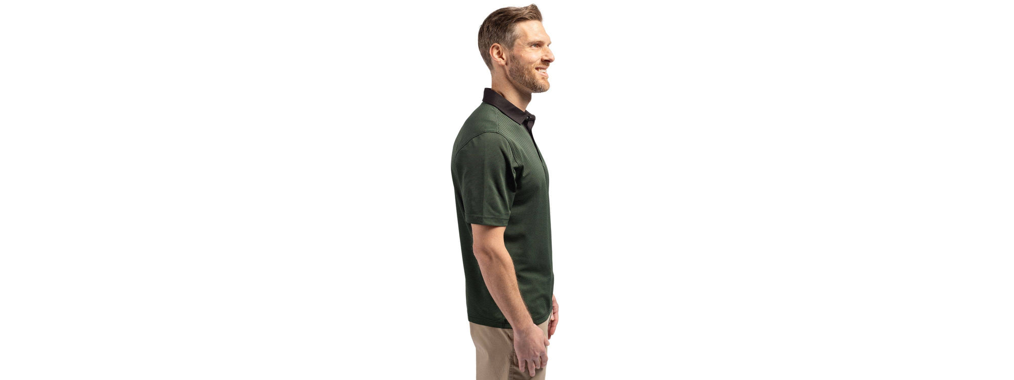 Cutter & Buck Virtue Eco Micro Stripe Recycled Mens Polo