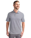 Cutter & Buck Virtue Eco Pique Stripe Recycled Mens Polo: M / Tour Blue / MCK01168