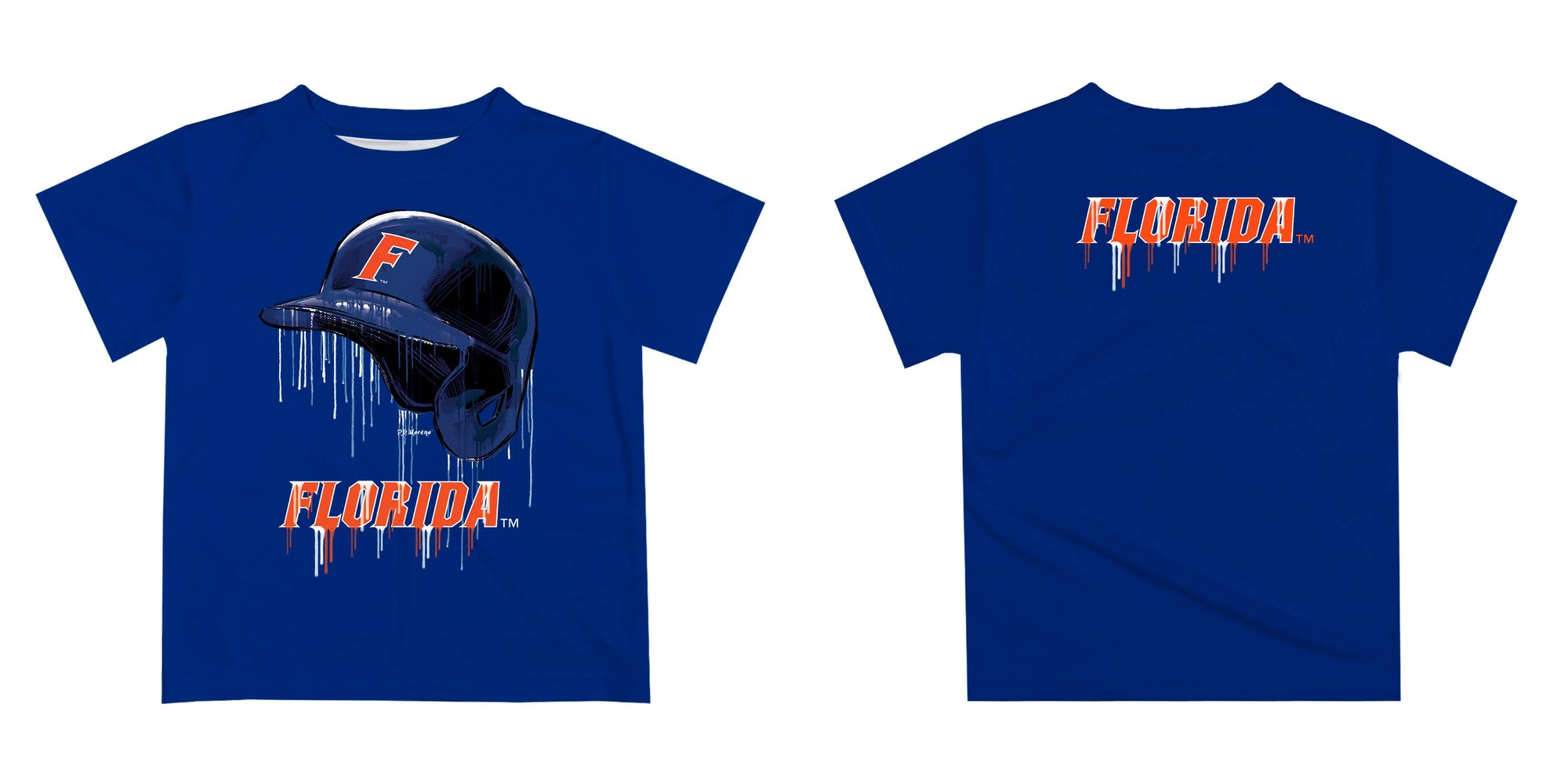 Florida Gators Original Dripping Baseball Helmet T-Shirt: 4 / Orange