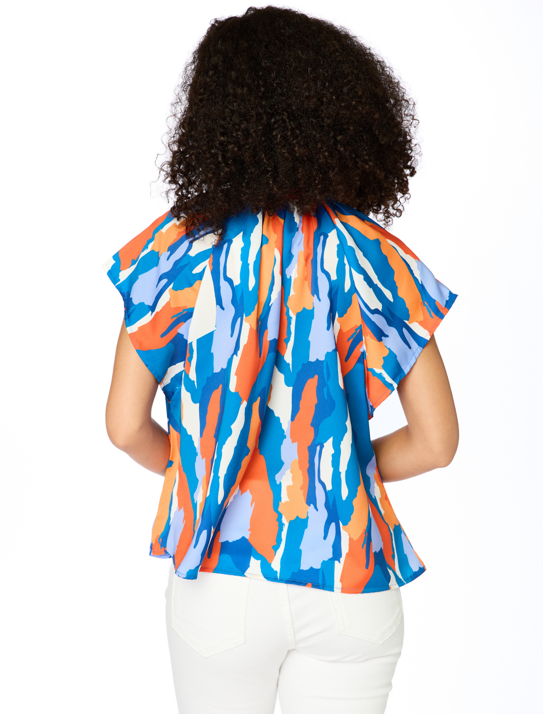 The Abstract Blouse | Blue + Orange