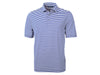 Cutter & Buck Virtue Eco Pique Stripe Recycled Mens Polo: L / Tour Blue / MCK01168