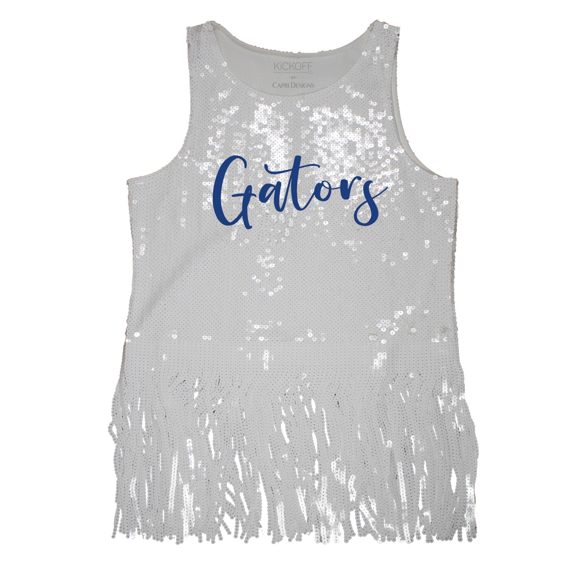 Sequin Script Fringe Tank - NCAA Licensed: University of Florida / M