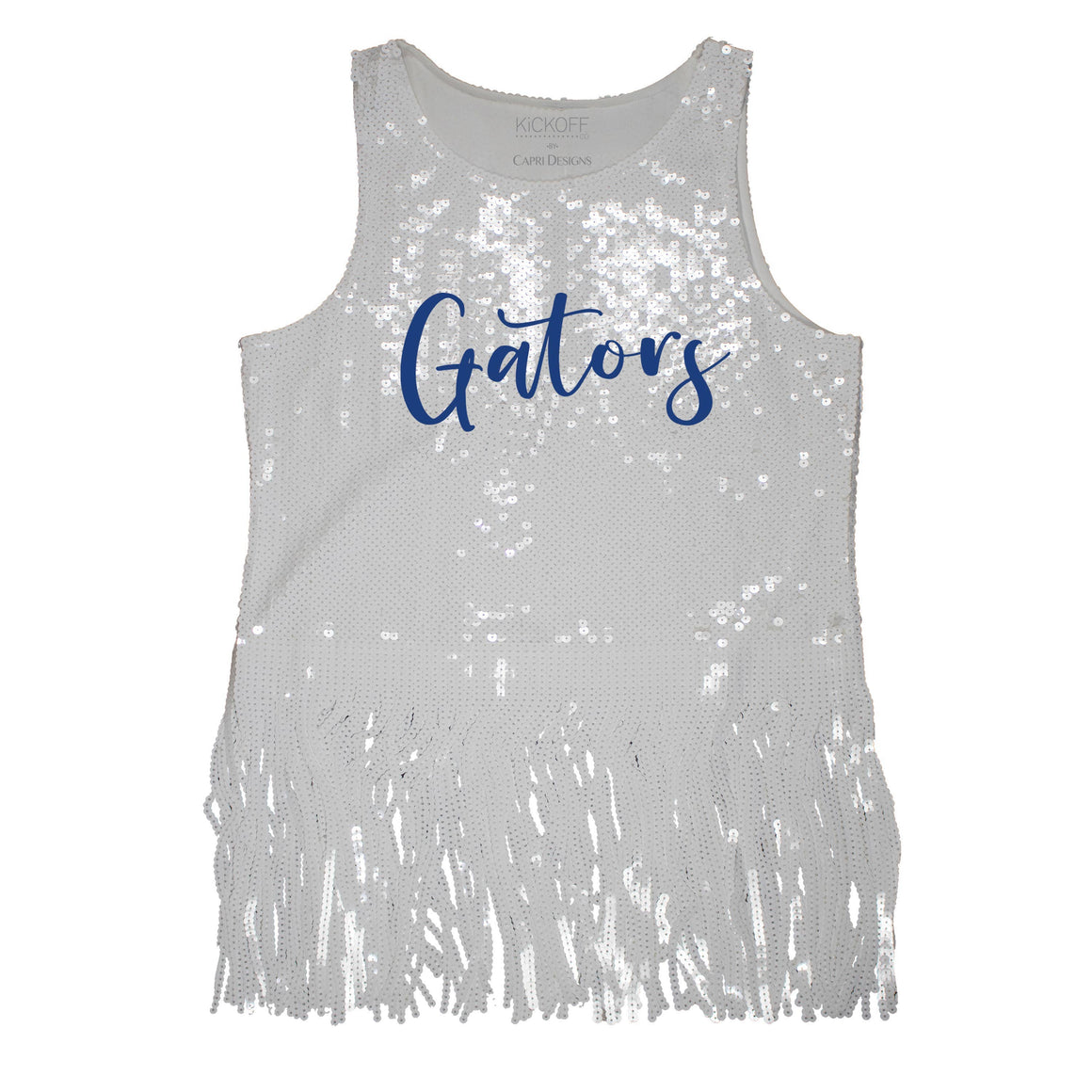 Sequin Script Fringe Tank - NCAA Licensed: University of Florida / S