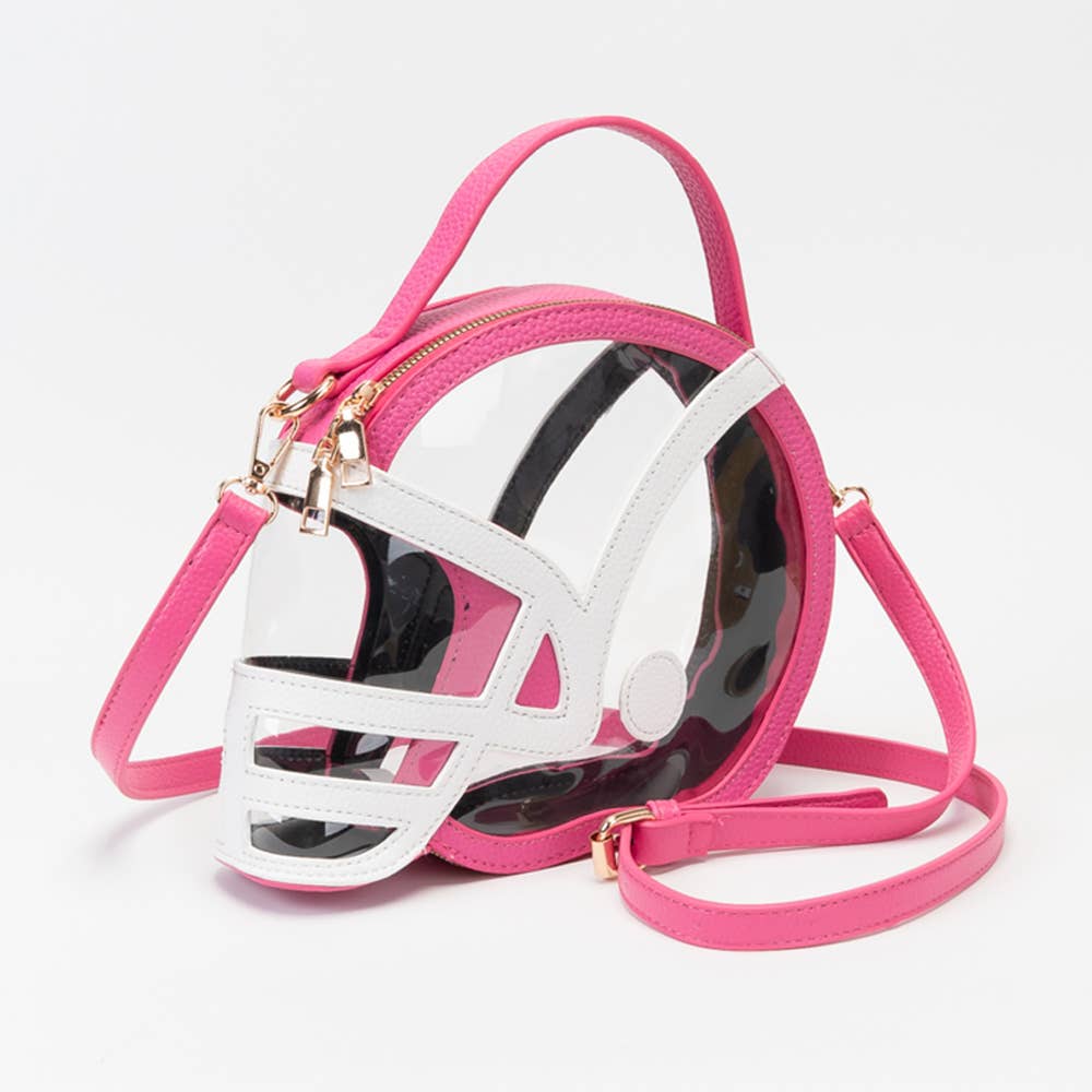 Transparent Gameday Football Helmet Shaped Crossbody Handbag