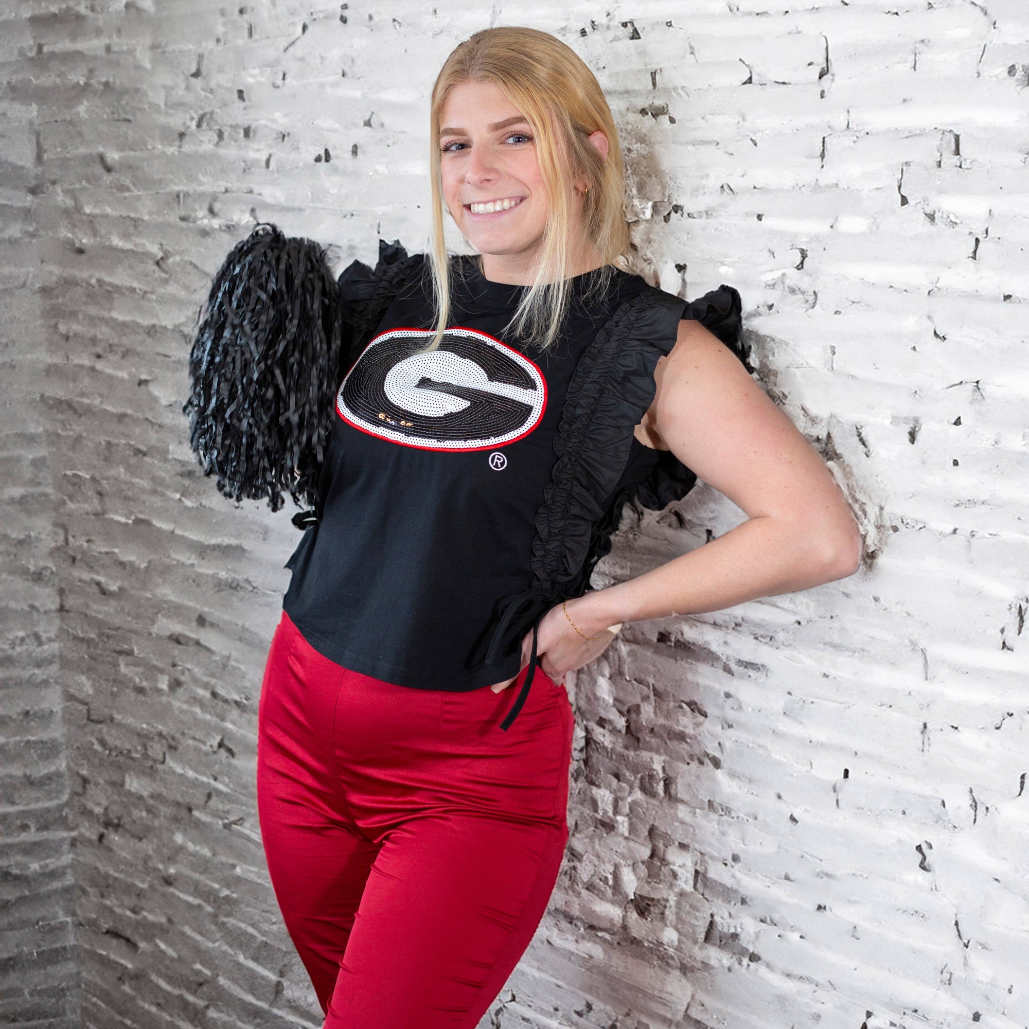 Sequin Ruffle Sleeve - NCAA Licensed: University of Florida / S