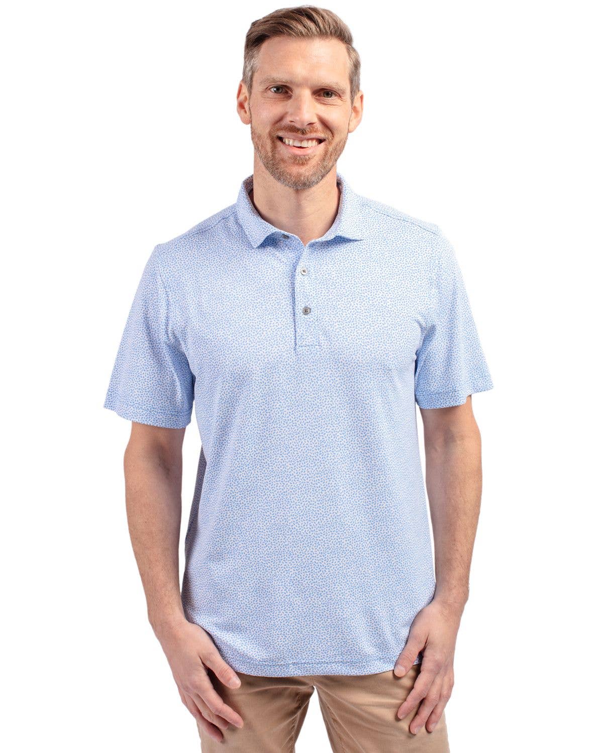 Cutter & Buck Virtue Eco Pique Botanical Print Recycled Polo