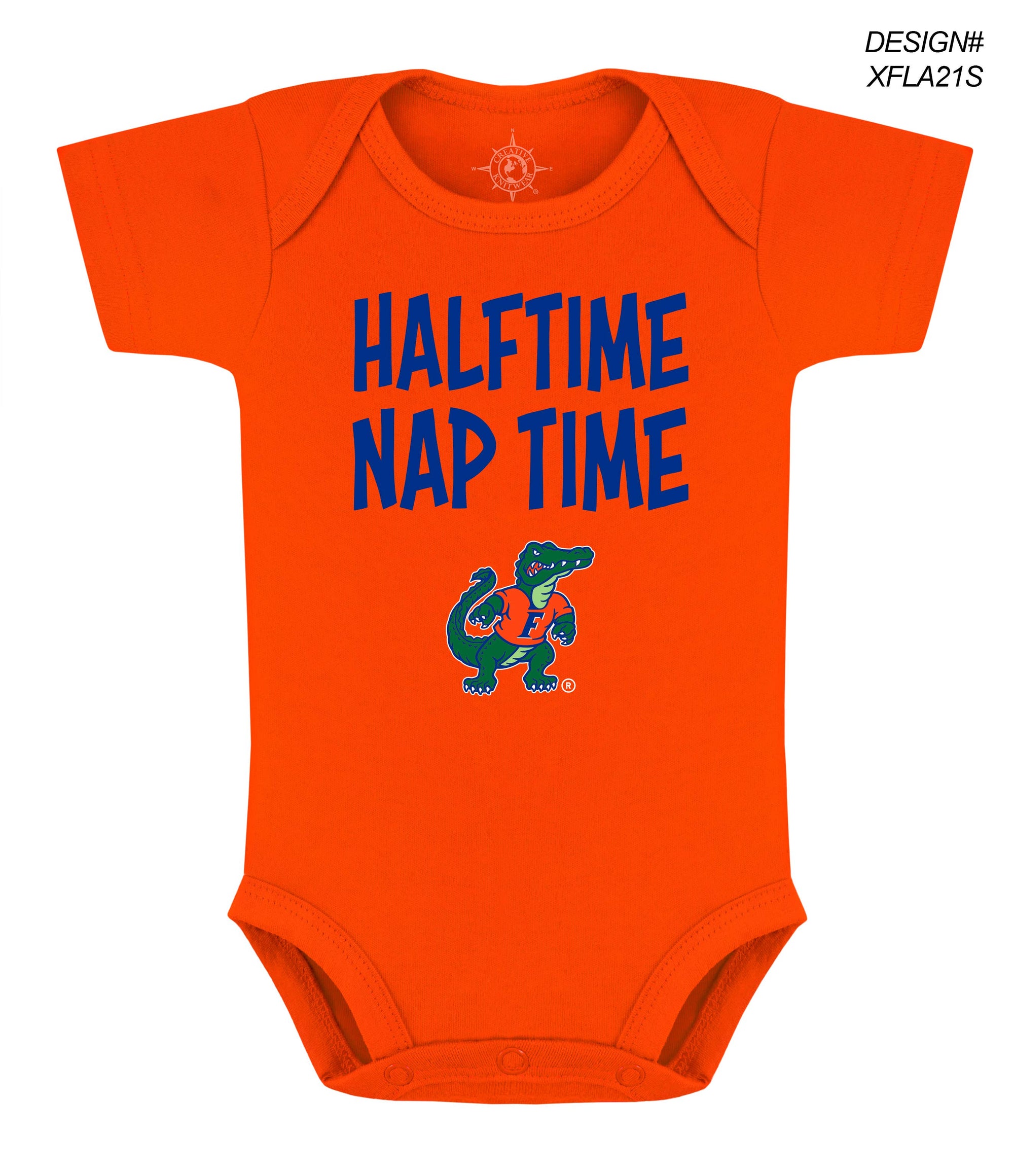 Florida Gators Infant Bodysuit: Screen-print : Royal / Halftime Nap Time / 0-3 Months