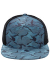 Camouflage Polyester Fabric 7 Panel Flat Bill Trucker Hat