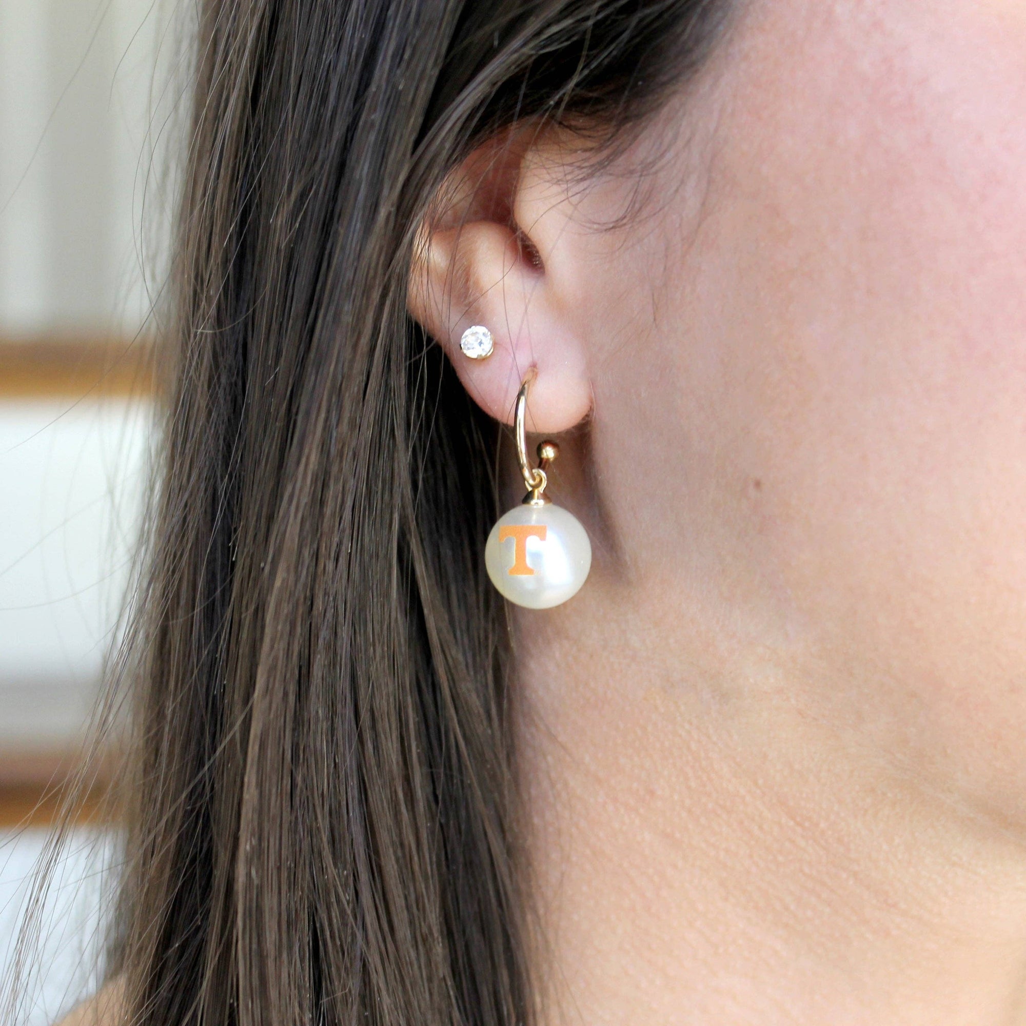 Florida Pearl Logo Hoop Earrings