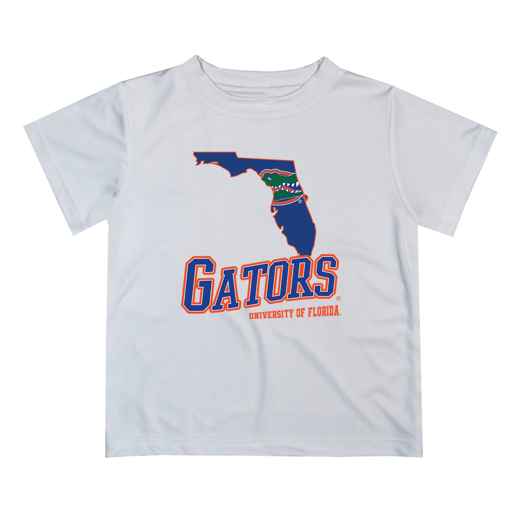 Florida Gators State Map Short Sleeve T-shirt: Gray / XL