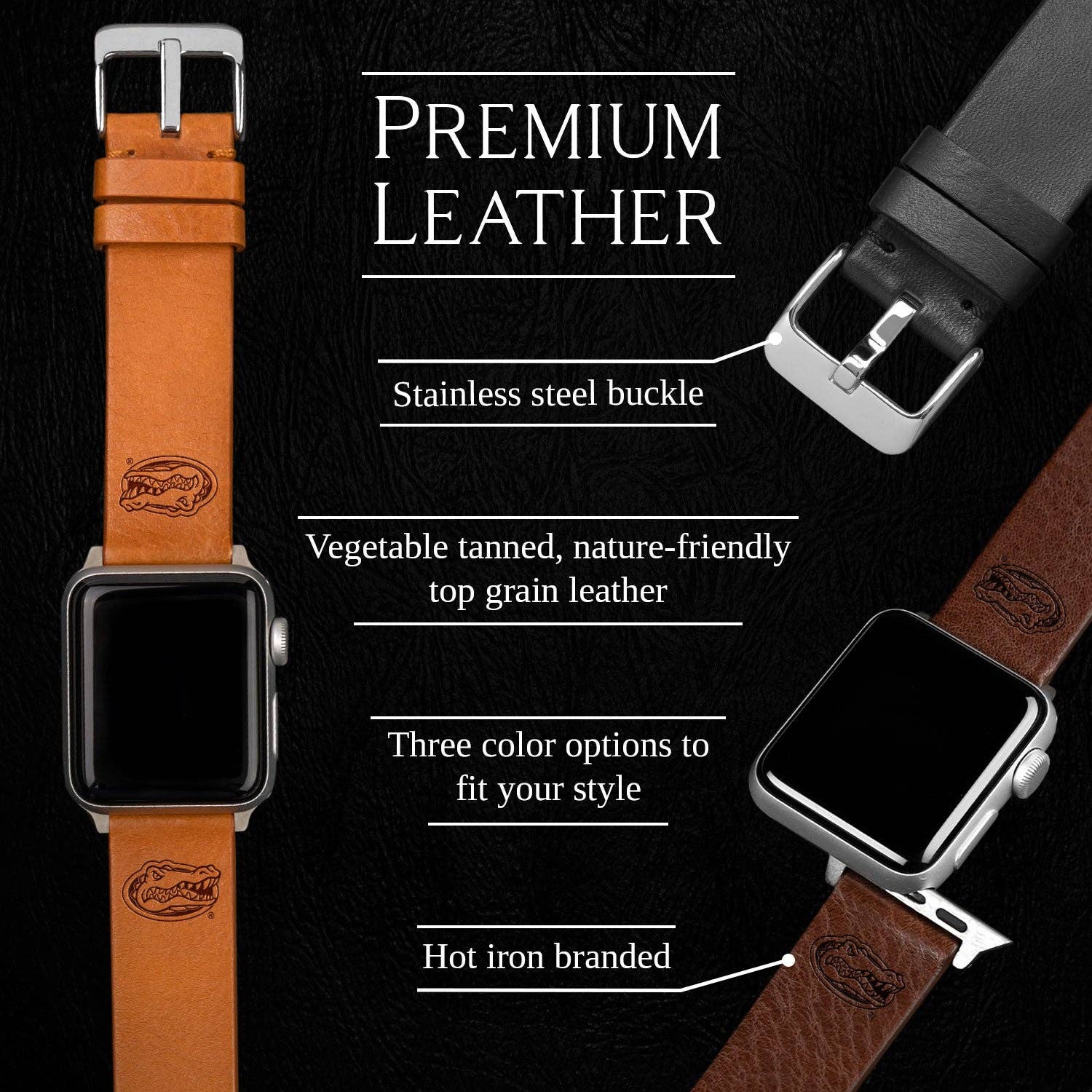 University of Florida College of Medicine Leather Apple Watch Band